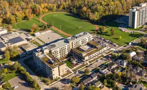 Aerial view of the residence and surrounding grounds.