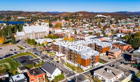 Aerial view of the residence and surrounding streets