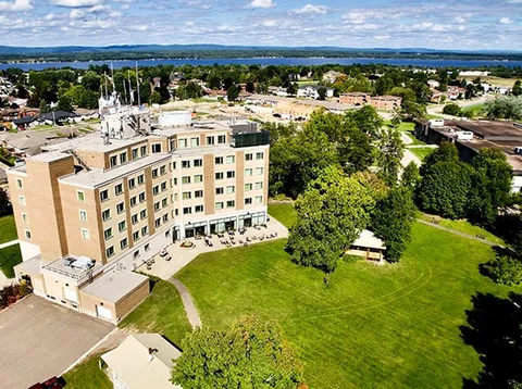 Aerial view of the residence and surrounding grounds