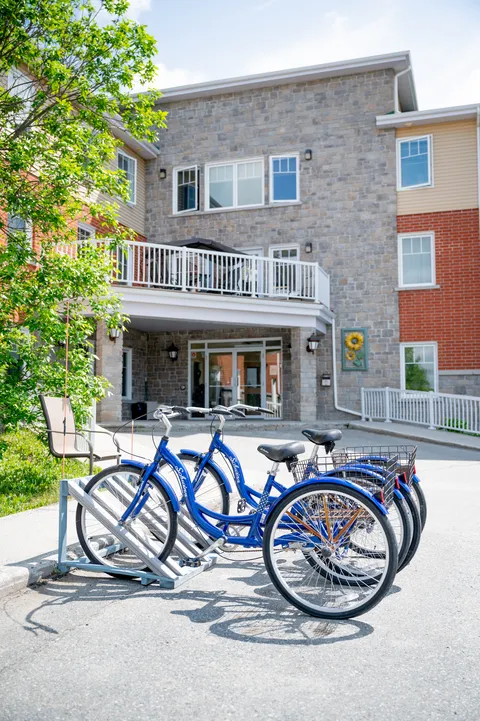 Bicycle parking beside the residence.